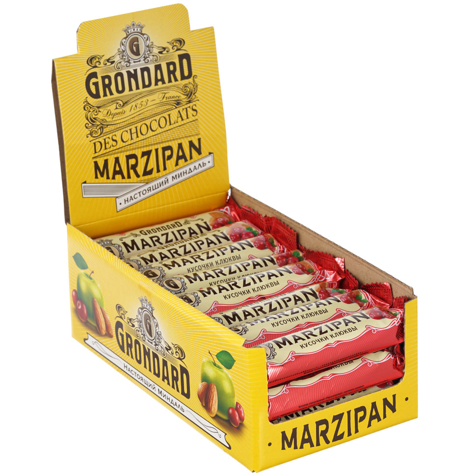  TM Grondard     (8415) Батончики глазированные Марципановые Клюква, (24шт по 50г)    в Заволжье