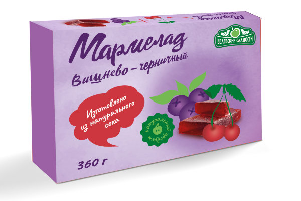 №2 Мармелад  "Вишнево-черничный" белевский 360г   в Заволжье