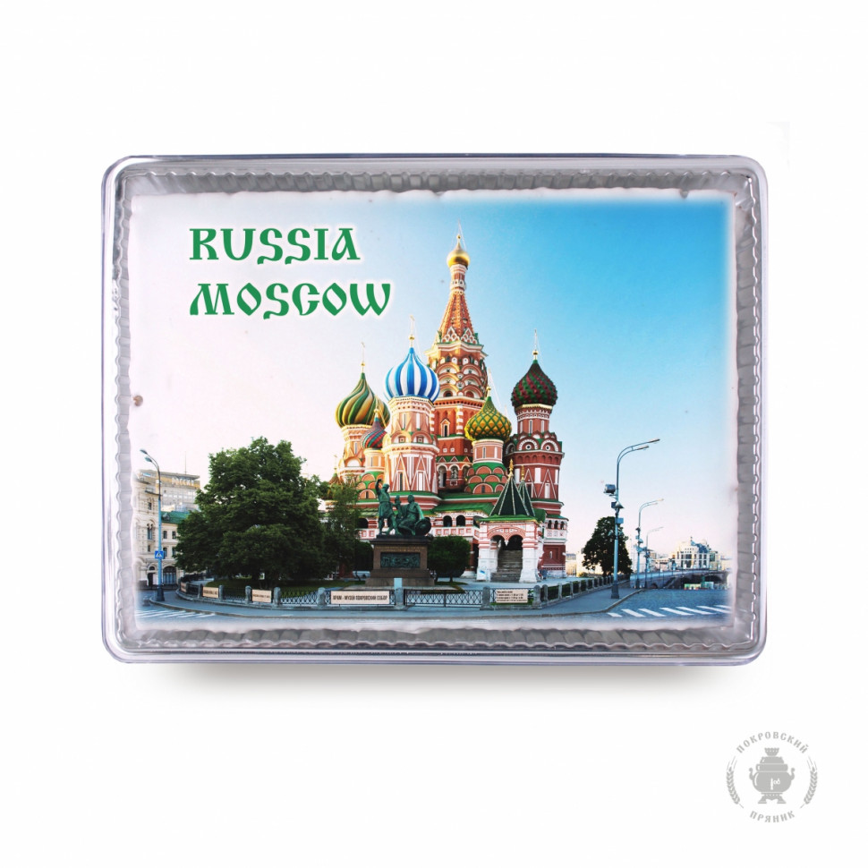  Пряник 600г RUSSIA MOSCOW с фотопечатью (в подарочной пластиковой упаковке)  в Заволжье