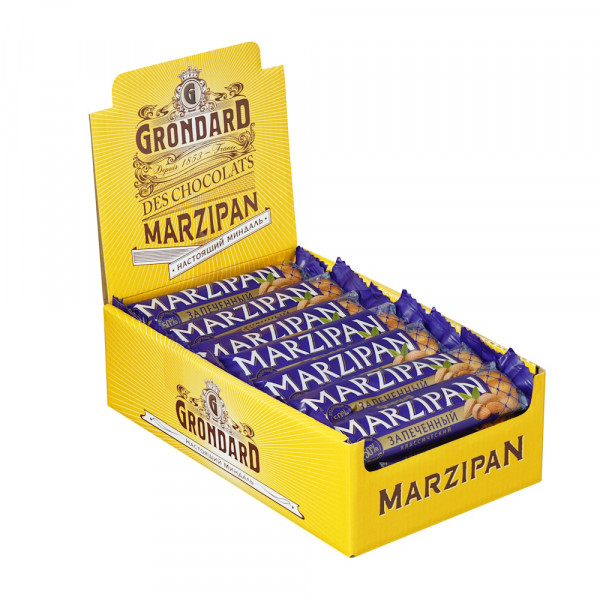 №1 TM Grondard   (11161) Батончики НЕглазированные Марципановые Запечённые, (28шт по 40г)    в Заволжье
